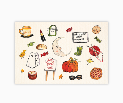 Fall Hand-Painted Postcard (Print)