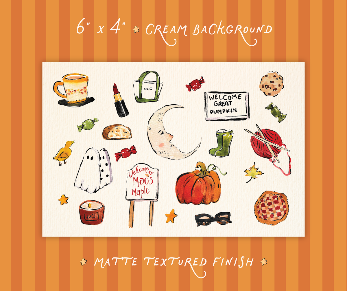 Fall Hand-Painted Postcard (Print)