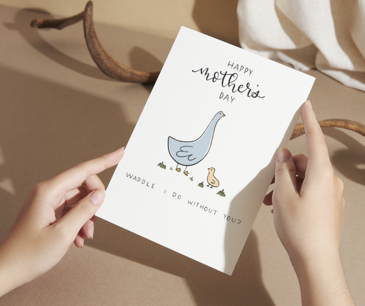 Mother Goose Mother's Day Coloring Card