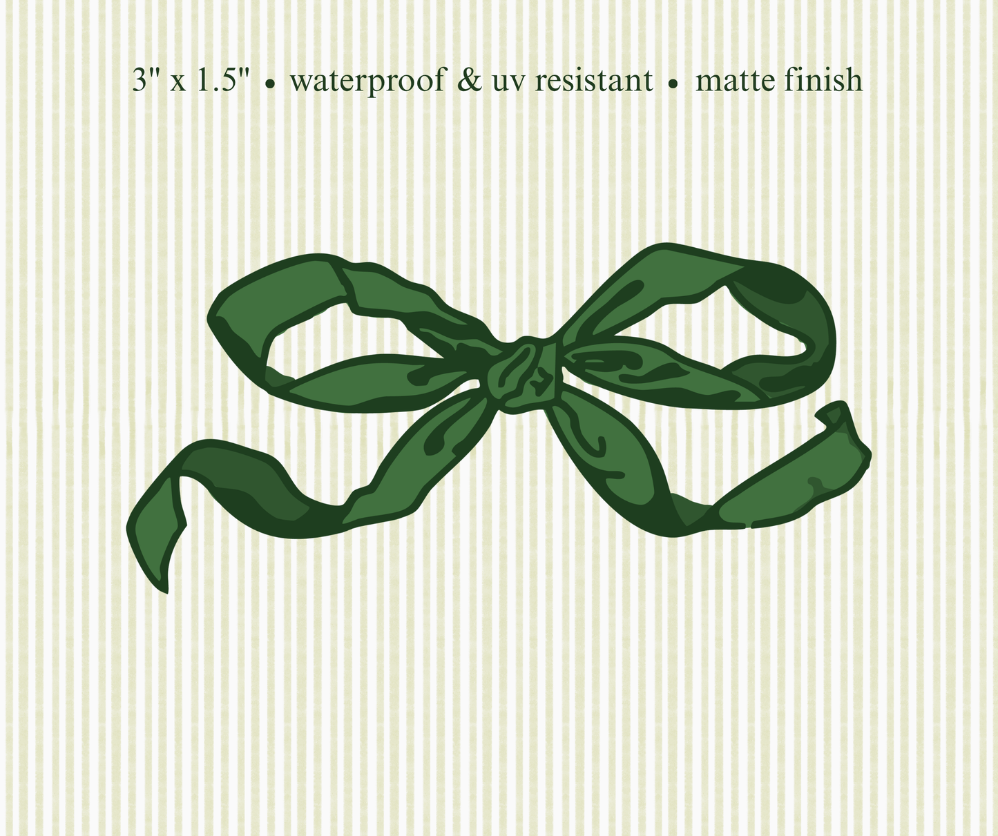 Dark Green Bow Transparent Sticker