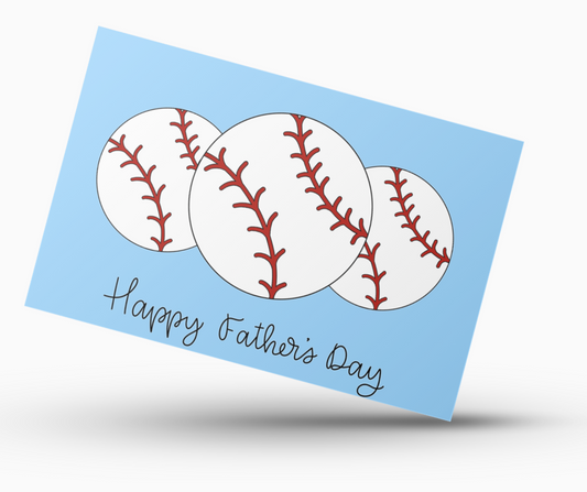 Father's Day Card Color-In Printable - Baseball