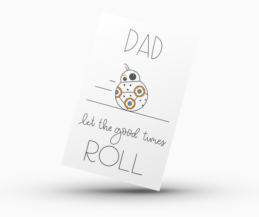 Father's Day Card Color-In Printable - BB-8