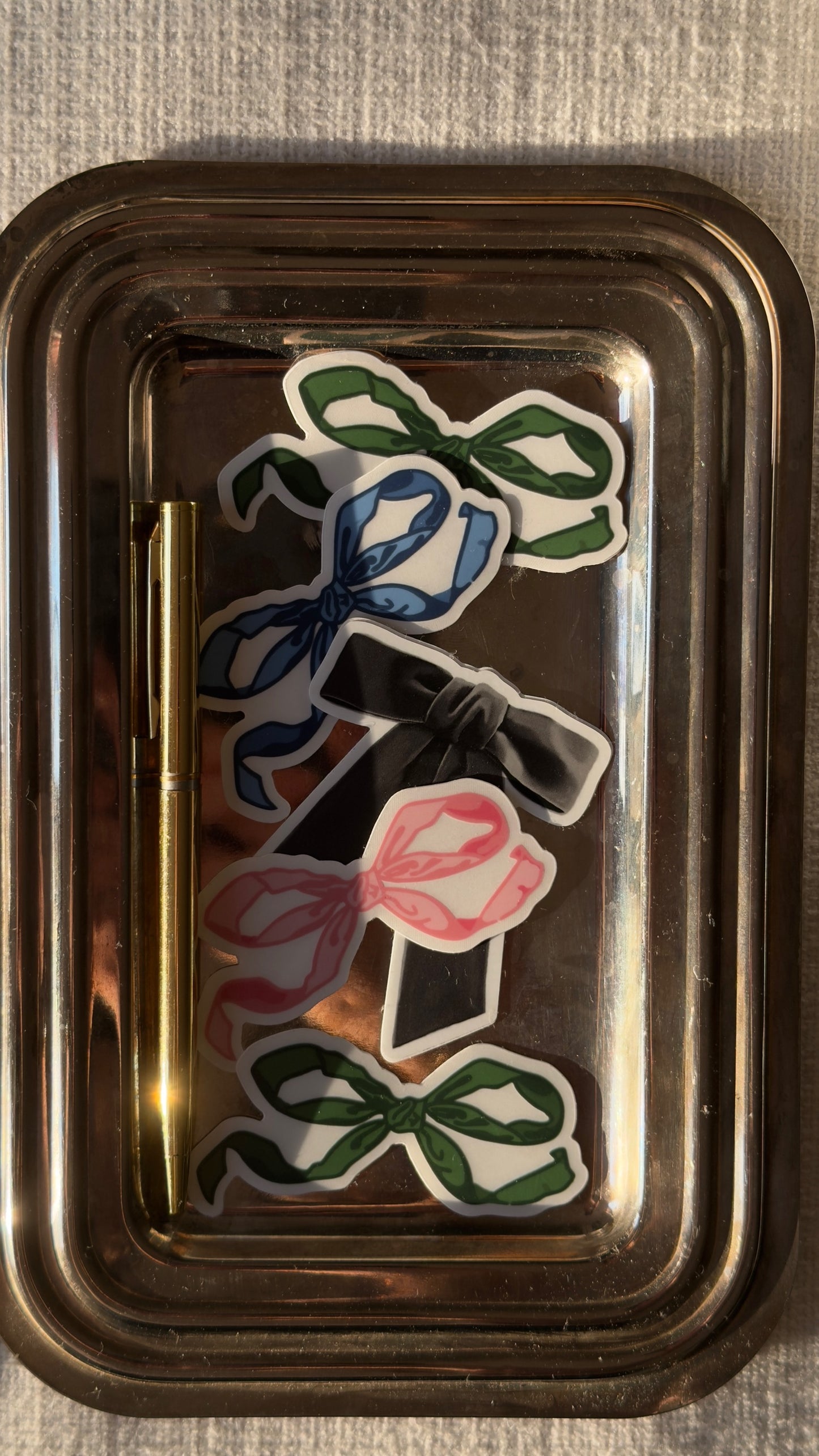Blue Bow Transparent Sticker