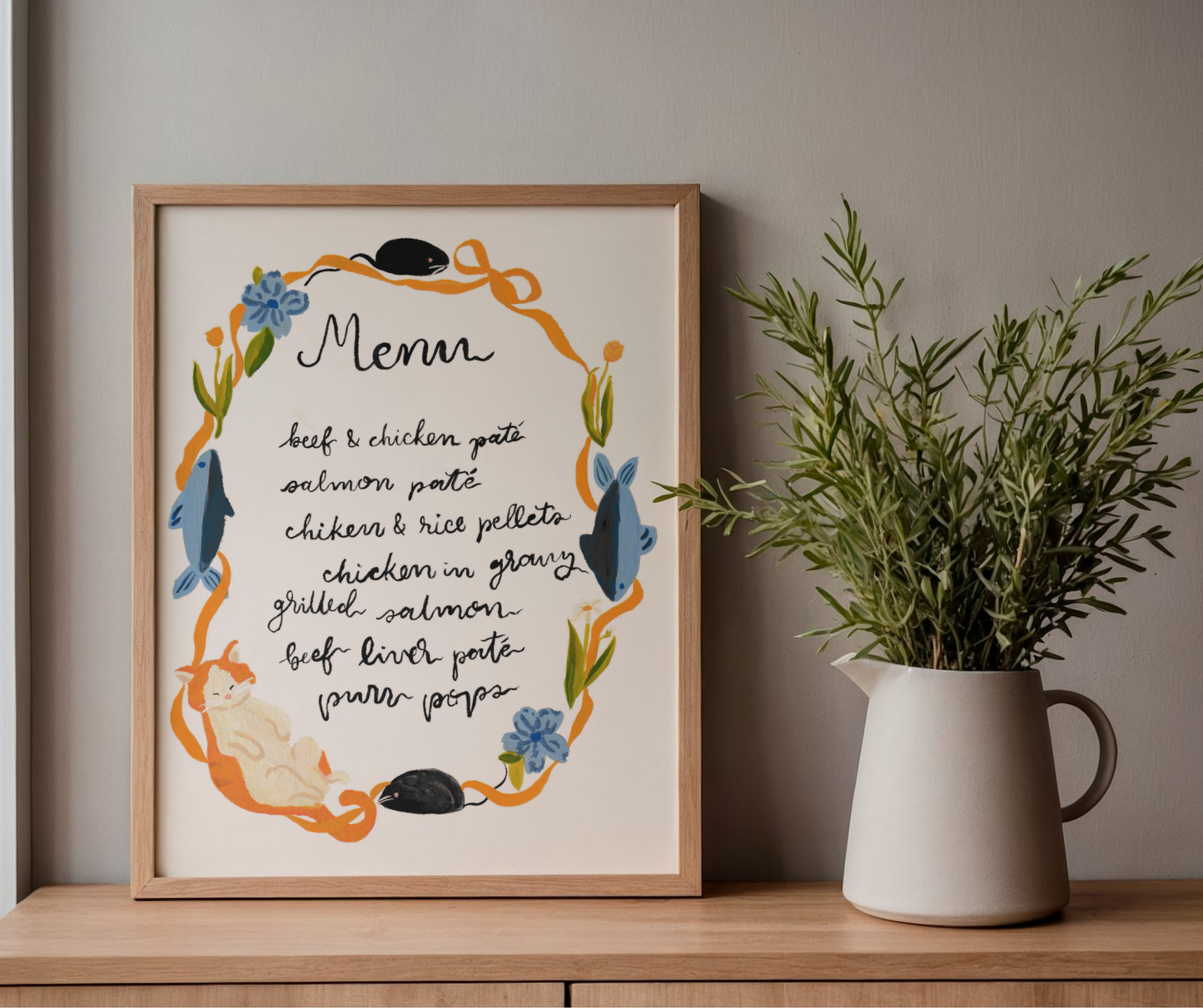 Custom Hand-Painted Pet Menu