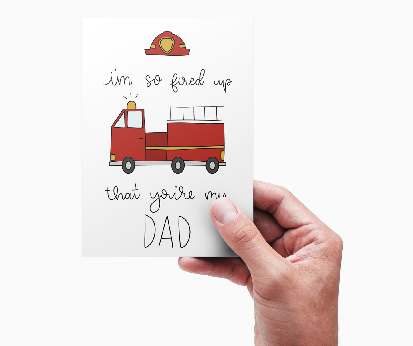 Father's Day Card Color-In Printable - Fire Truck