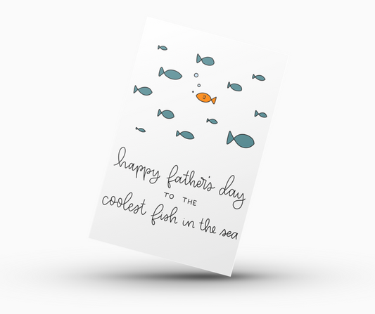 Father's Day Card Color-In Printable - Fishing