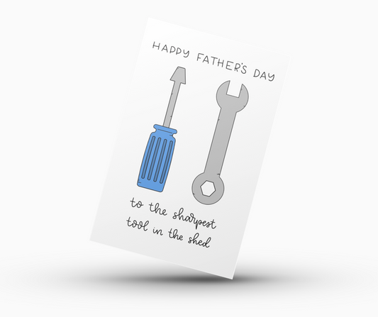 Father's Day Card Color-In Printable - Tools
