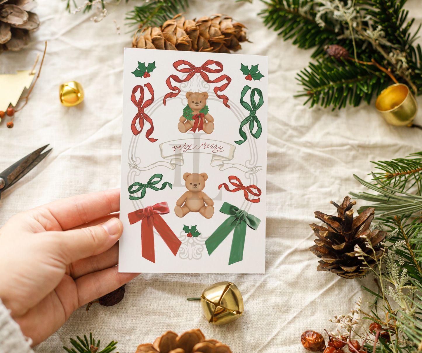 Christmas Teddy Bear Sticker Sheet