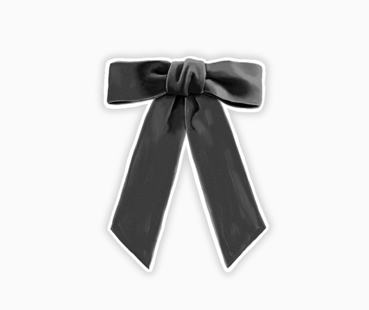 Black Velvet Bow Sticker