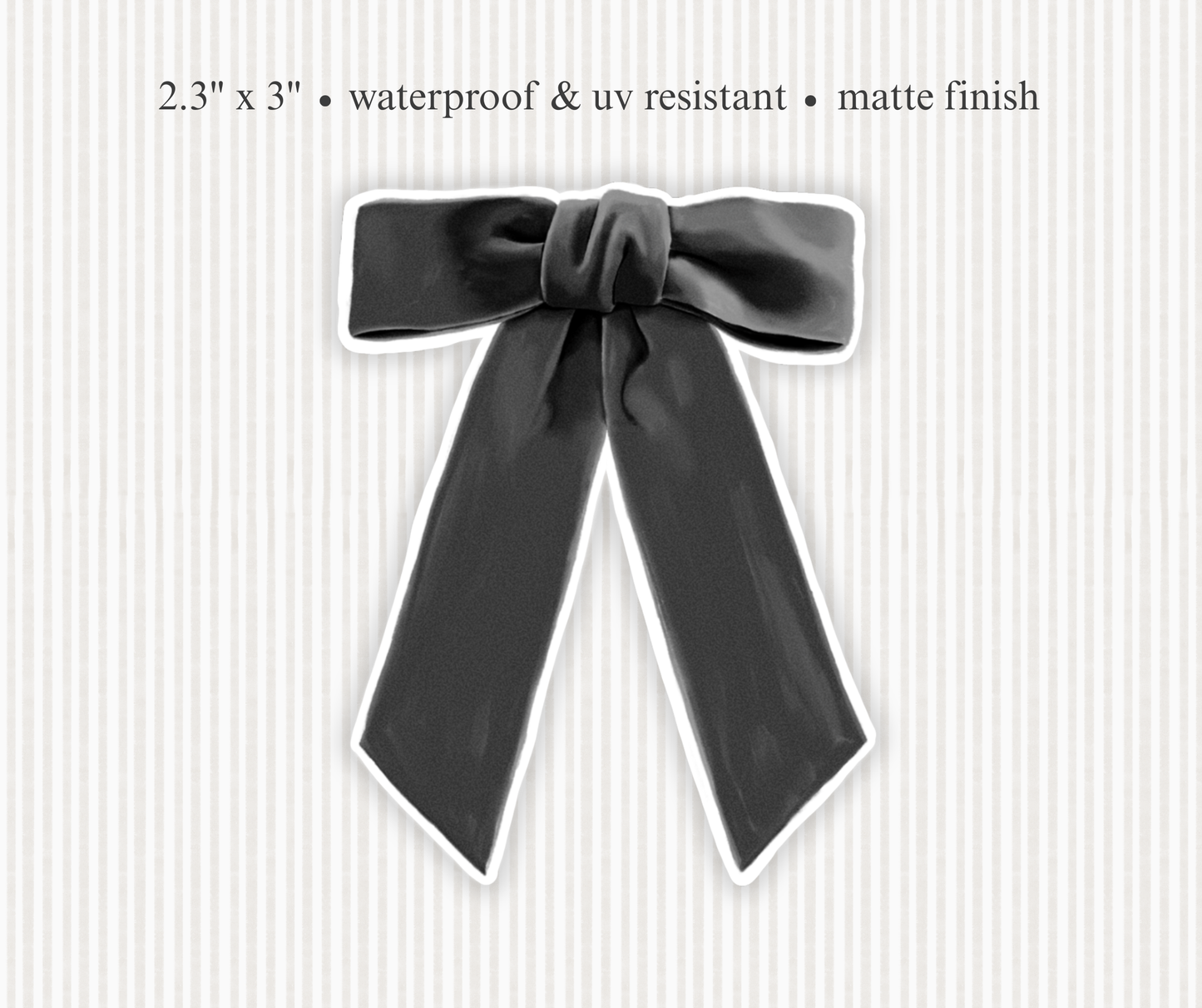 Black Velvet Bow Sticker