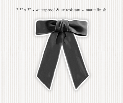 Black Velvet Bow Sticker