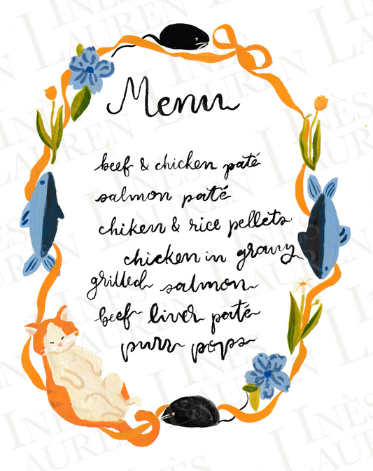 Digital Custom Hand-Drawn Pet Menu