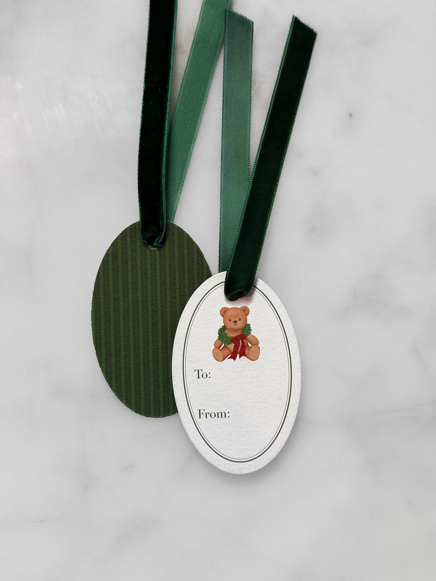 Green Teddy Bear Gift Tags