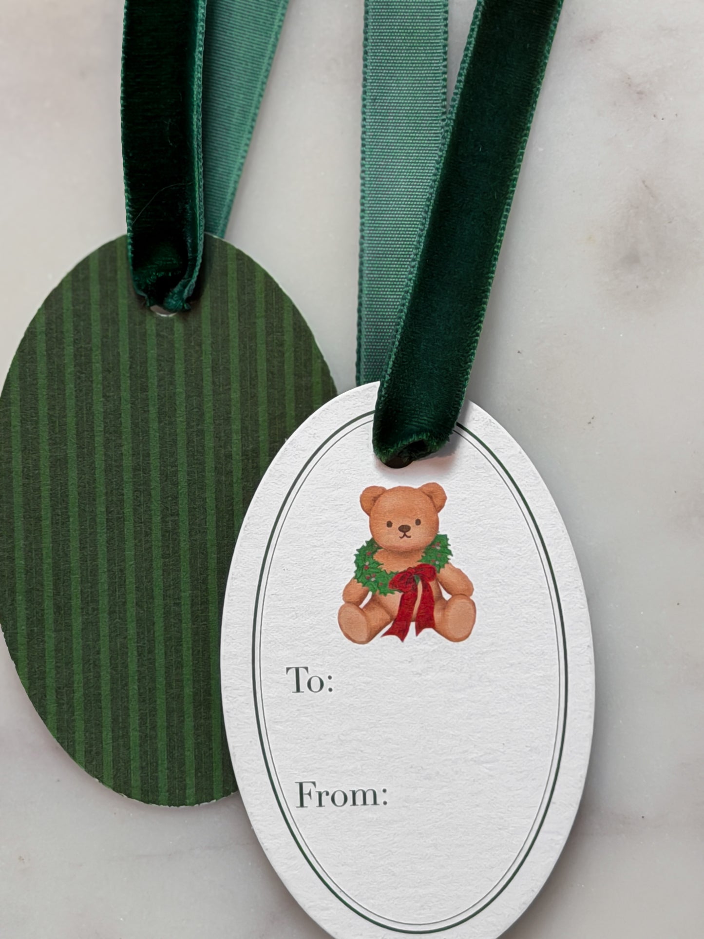 Green Teddy Bear Gift Tags