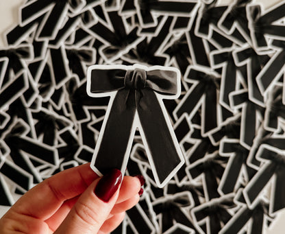 Black Velvet Bow Sticker