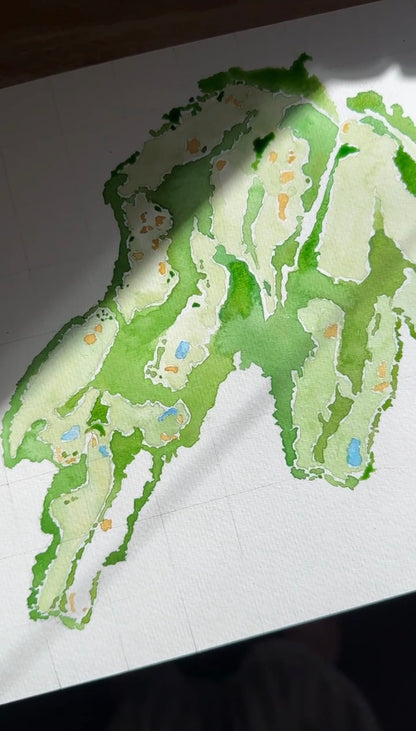 Custom Hand-Painted Golf Course Artwork