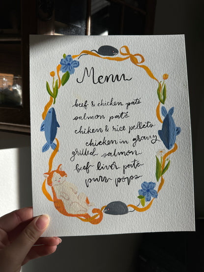 Digital Custom Hand-Drawn Pet Menu