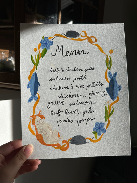 Custom Hand-Painted Pet Menu