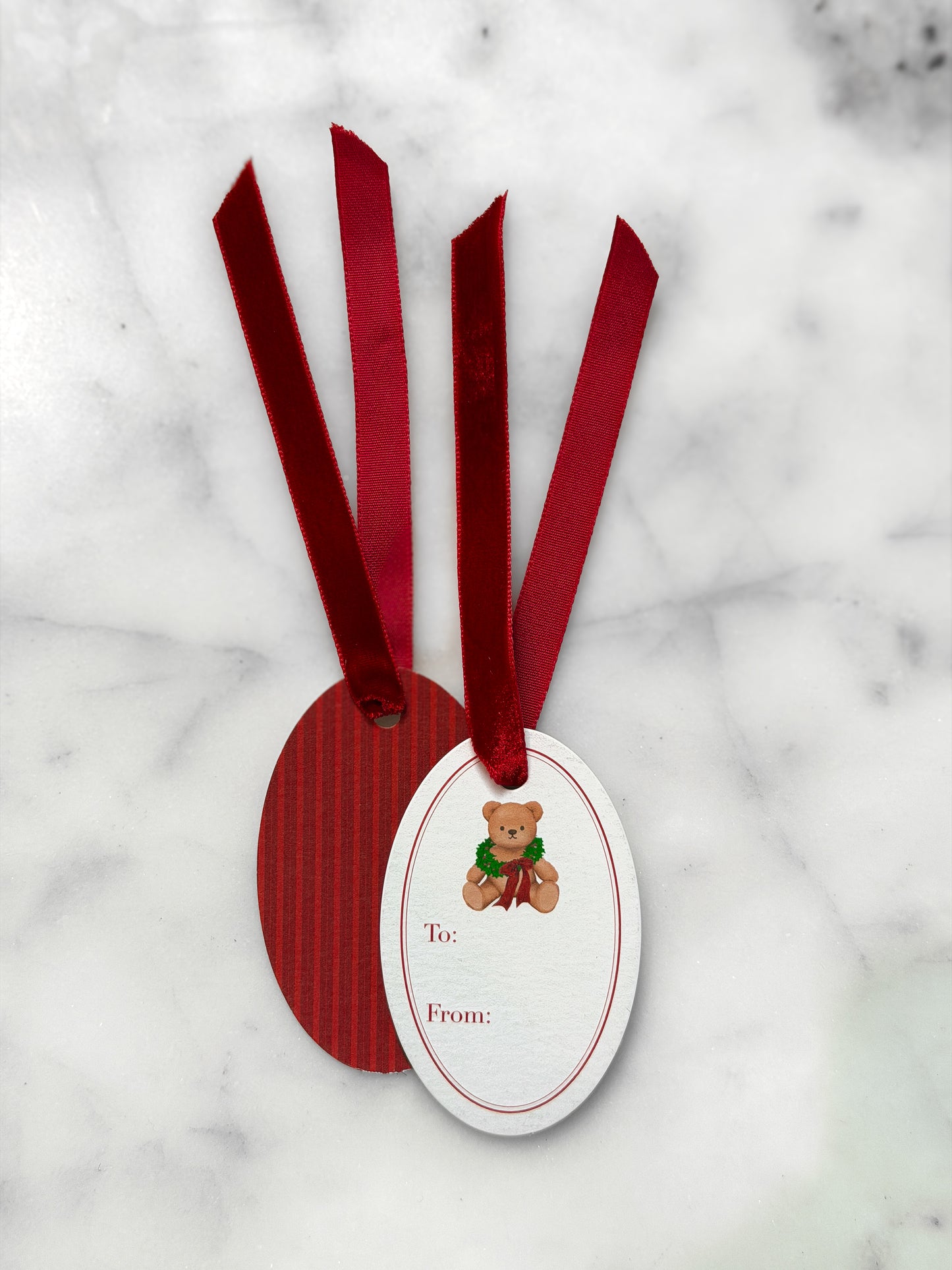 Red Teddy Bear Gift Tags