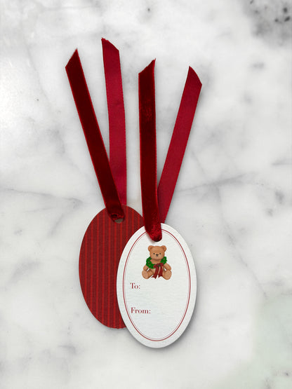 Red Teddy Bear Gift Tags