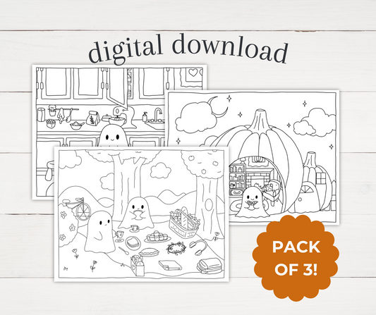 Halloween Coloring Pages Bundle of 3