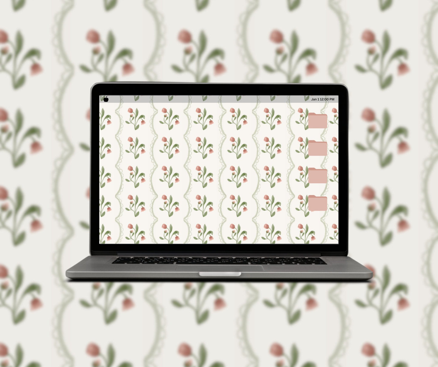 Annie Vintage Computer Wallpaper Pattern - Plan with Inès