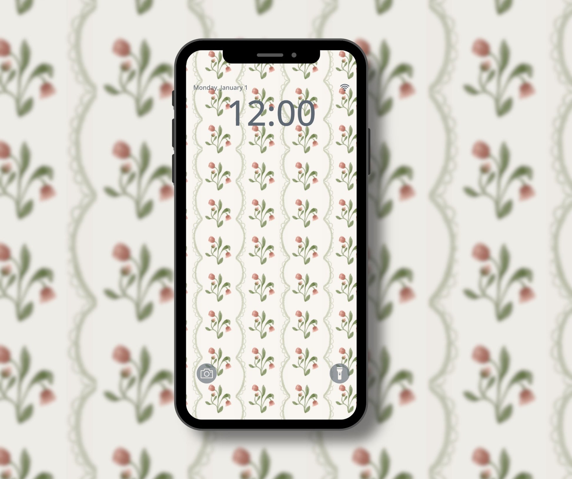 Annie Vintage Phone Wallpaper Pattern - Plan with Inès