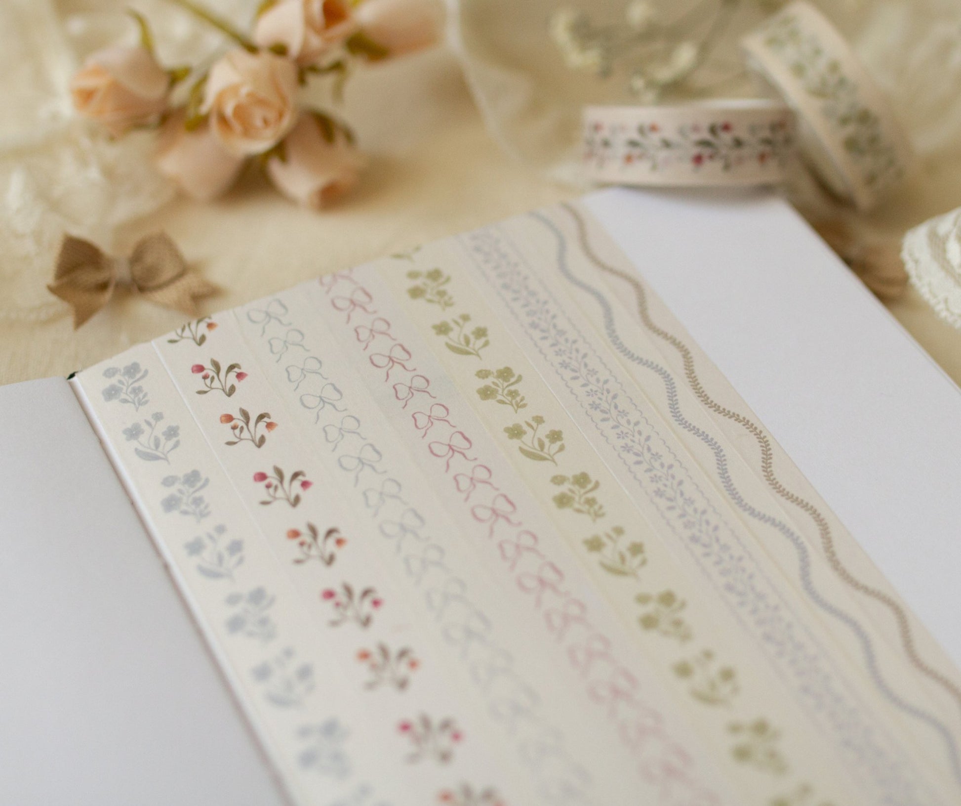 Blue Floral Lace Washi Tape - Plan with Inès