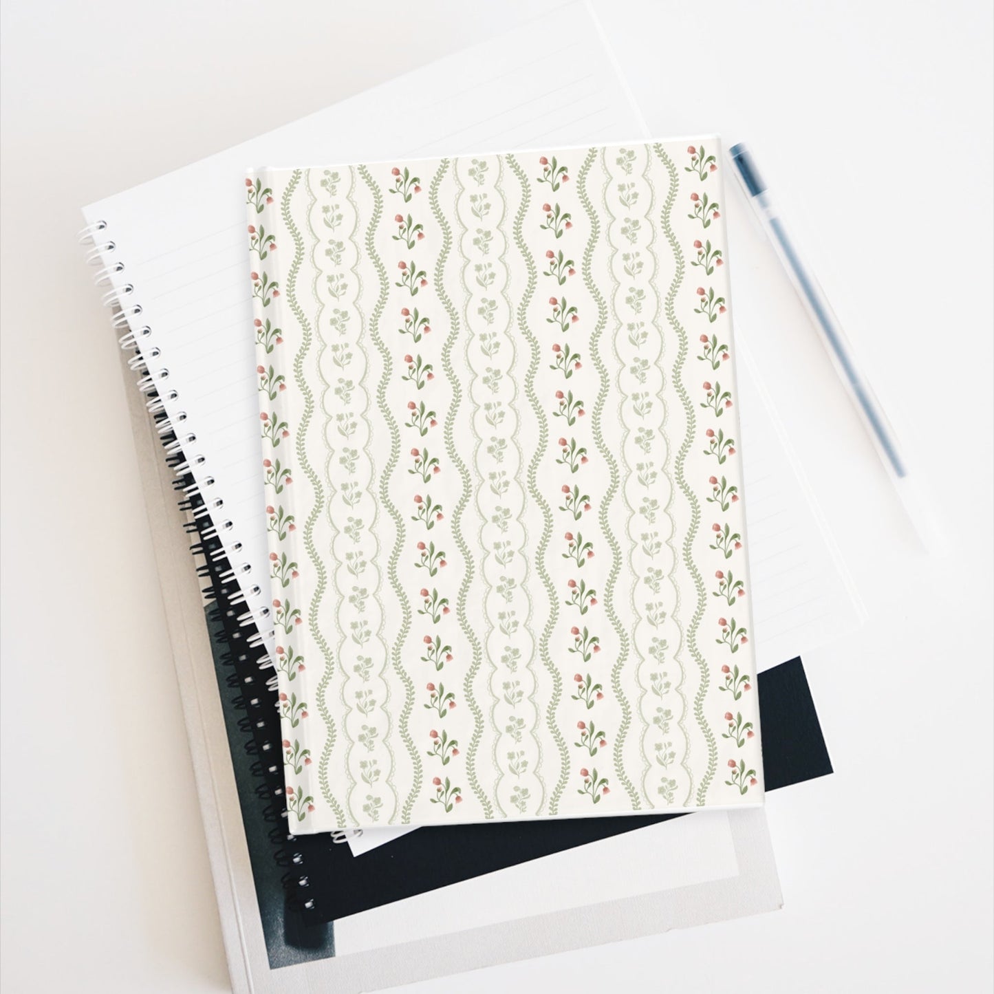 Eloise Pattern Vintage Floral Ruled Notebook - Plan with Inès