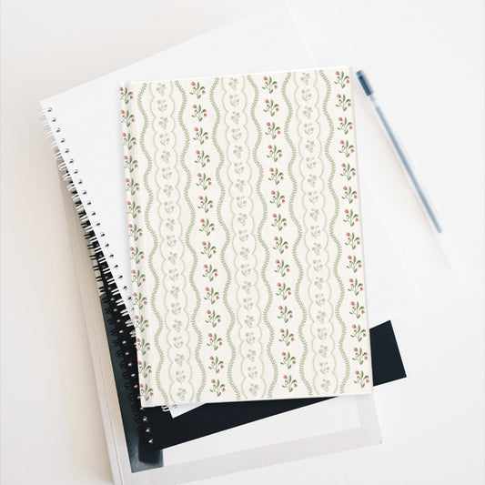 Eloise Pattern Vintage Floral Ruled Notebook - Plan with Inès