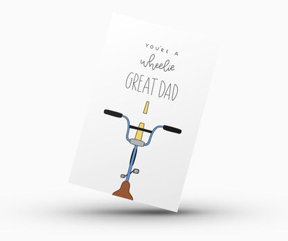 Father's Day Card Color - In Printable - Bike - Plan with Inès