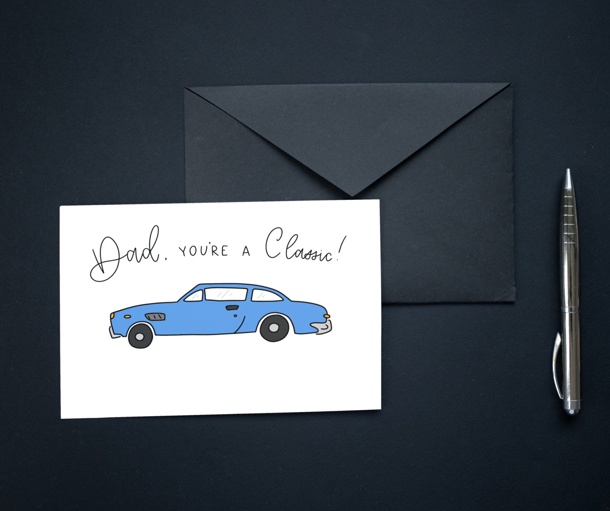 Father's Day Card Color - In Printable - Car - Plan with Inès