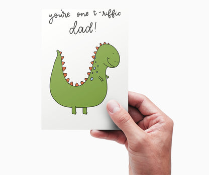 Father's Day Card Color - In Printable - Dinosaur - Plan with Inès