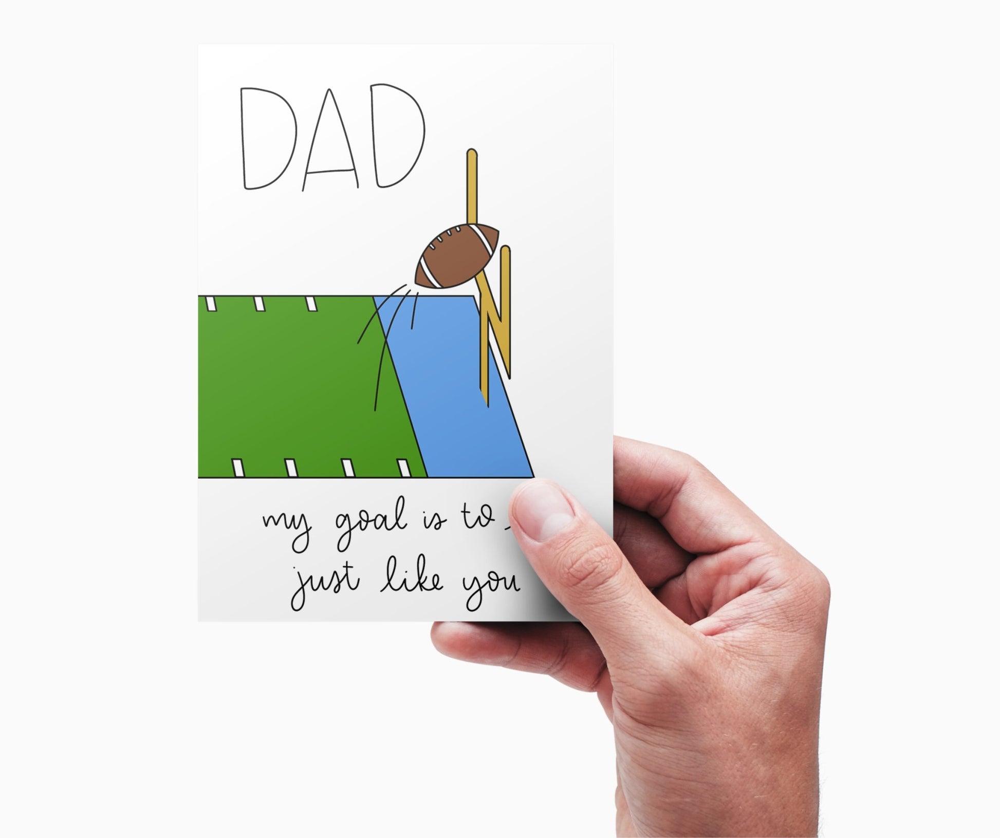 Father's Day Card Color - In Printable - Football - Plan with Inès