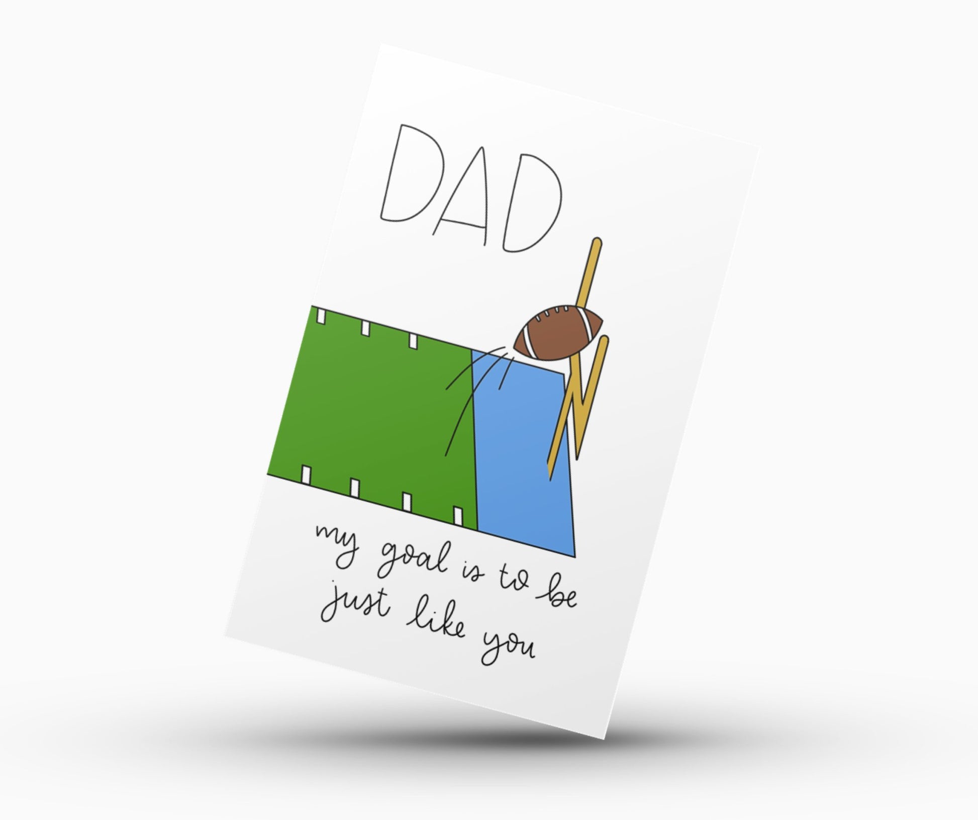 Father's Day Card Color - In Printable - Football - Plan with Inès