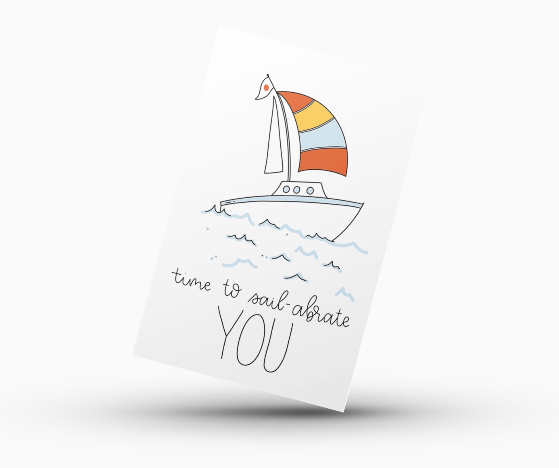 Father's Day Card Color - In Printable - Sailboat - Plan with Inès