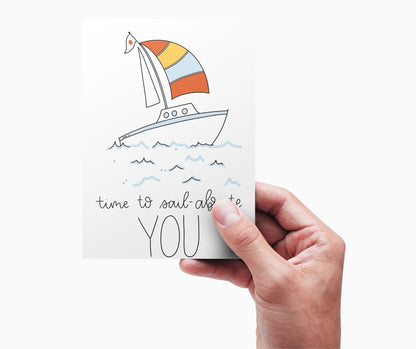 Father's Day Card Color - In Printable - Sailboat - Plan with Inès