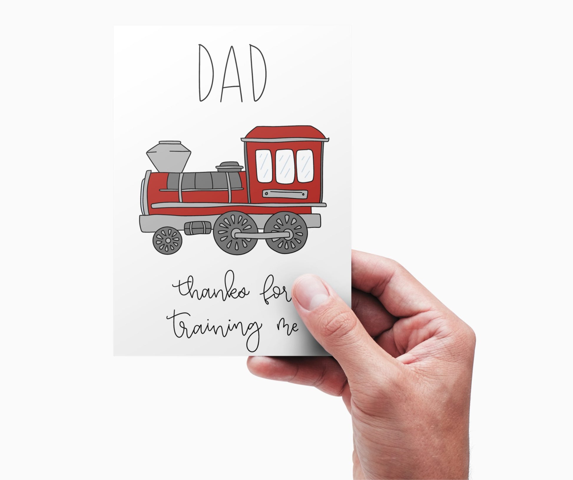 Father's Day Card Color - In Printable - Train - Plan with Inès