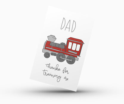 Father's Day Card Color - In Printable - Train - Plan with Inès