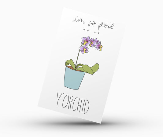 Father's Day + Mother's Day Orchid Coloring Card - Plan with Inès