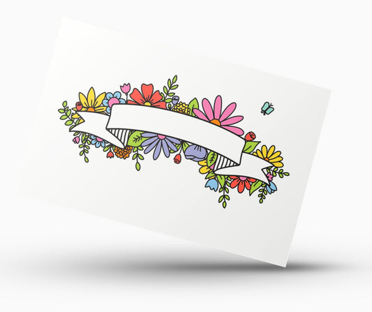 Floral Greeting Coloring Card - Plan with Inès