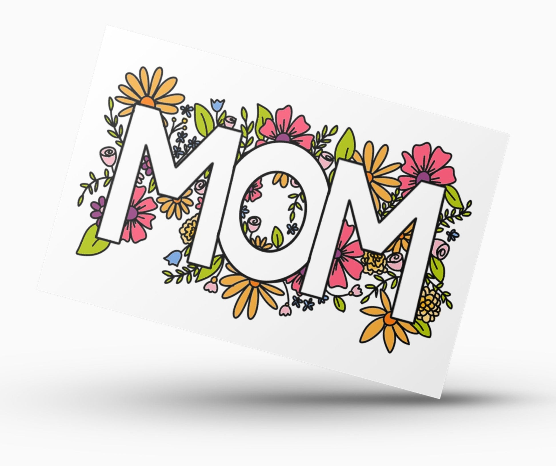 Floral Mother's Day Coloring Card - Mom - Plan with Inès