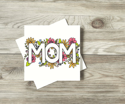 Floral Mother's Day Coloring Card - Mom - Plan with Inès