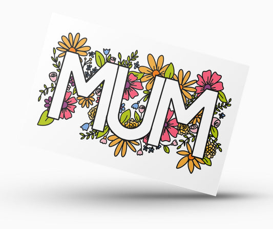 Floral Mother's Day Coloring Card - Mum - Plan with Inès