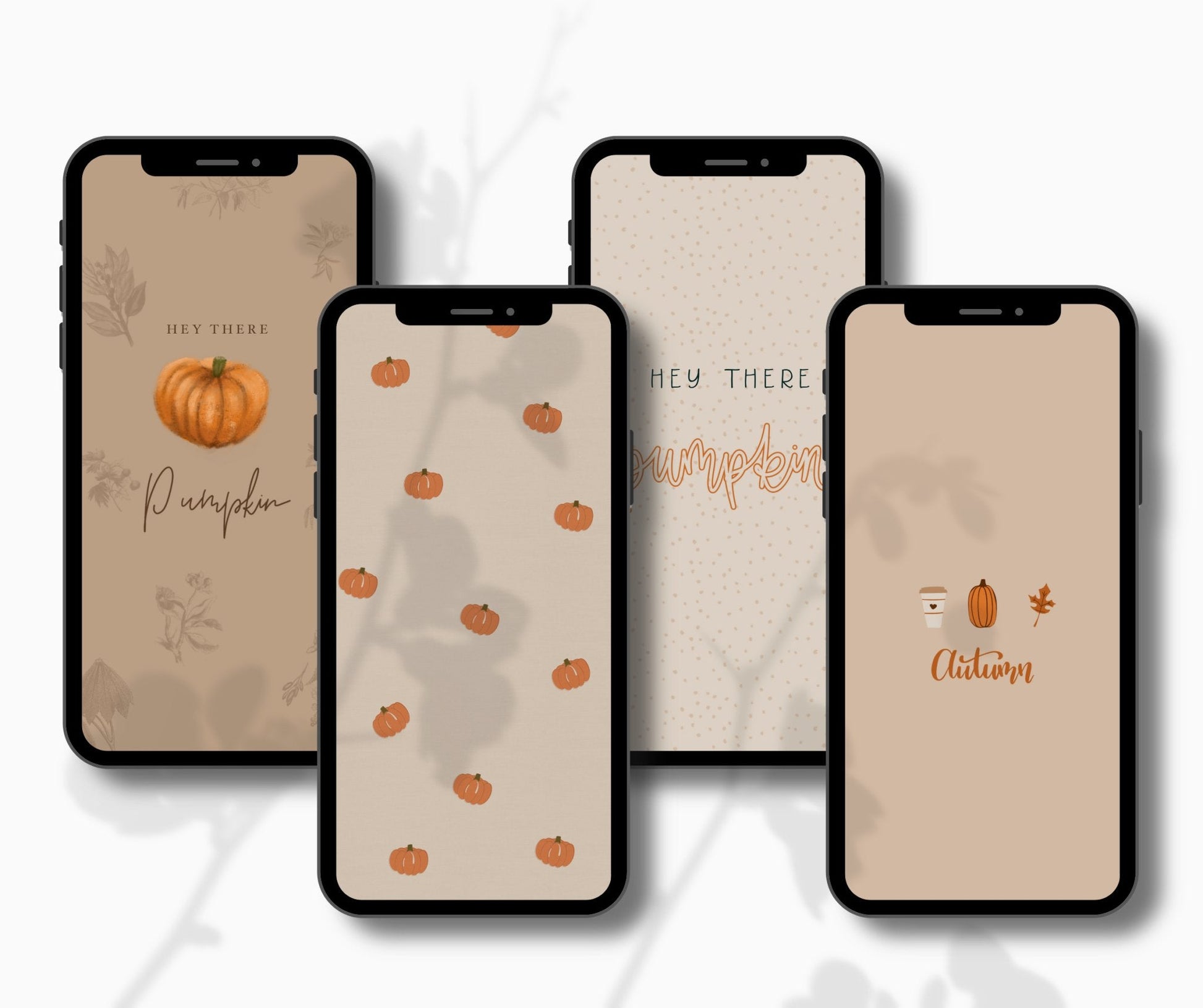 Four Pumpkin Fall Phone Wallpapers - Plan with Inès