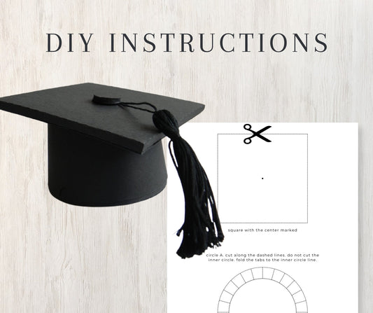 Graduation Cap Card Gift Box - DIY Instructions and Printout - Plan with Inès