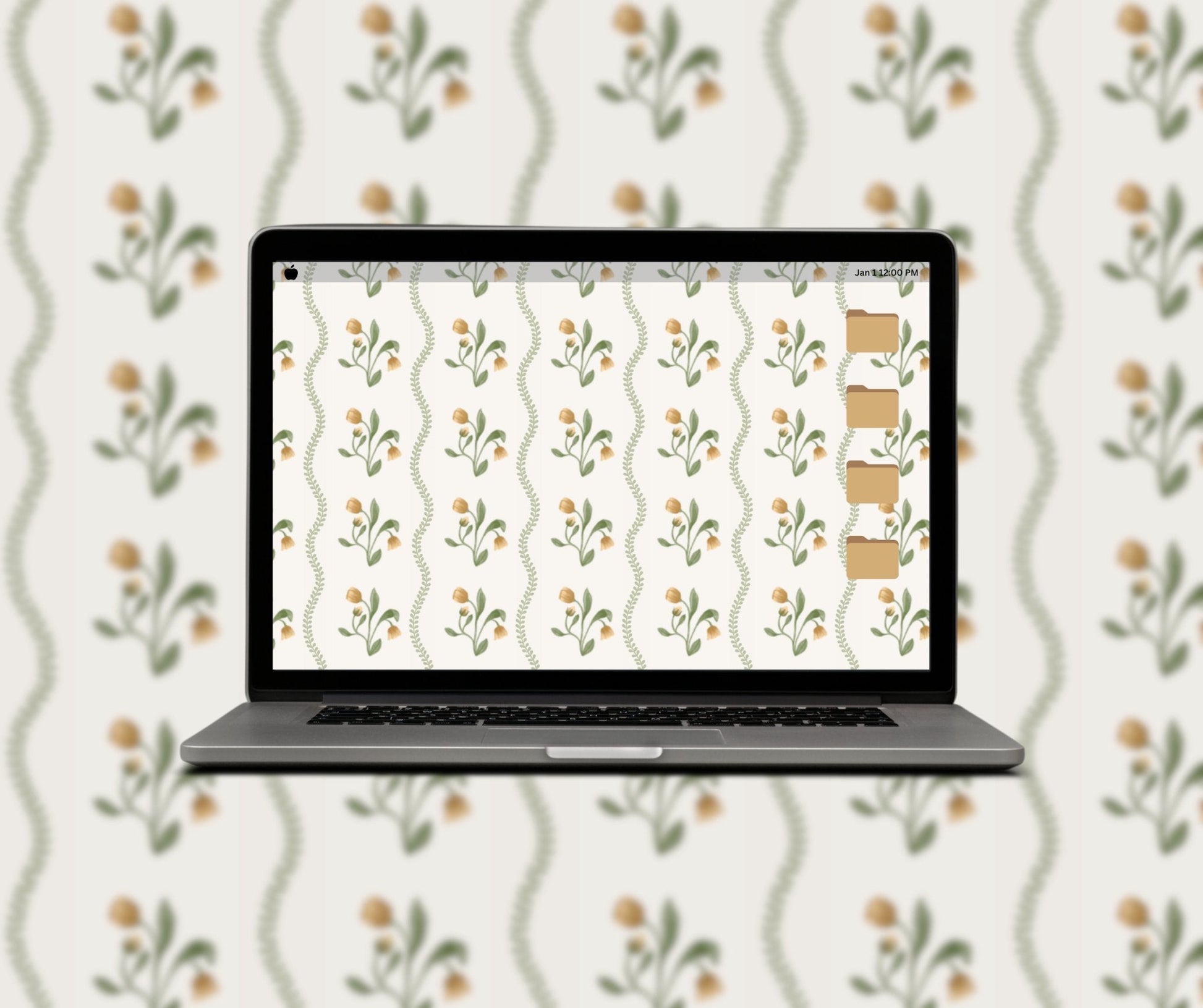 Hallie Vintage Computer Wallpaper Pattern - Plan with Inès