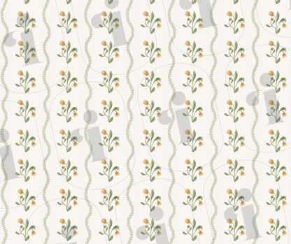 Hallie Vintage Computer Wallpaper Pattern - Plan with Inès