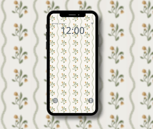 Hallie Vintage Phone Wallpaper Pattern - Plan with Inès