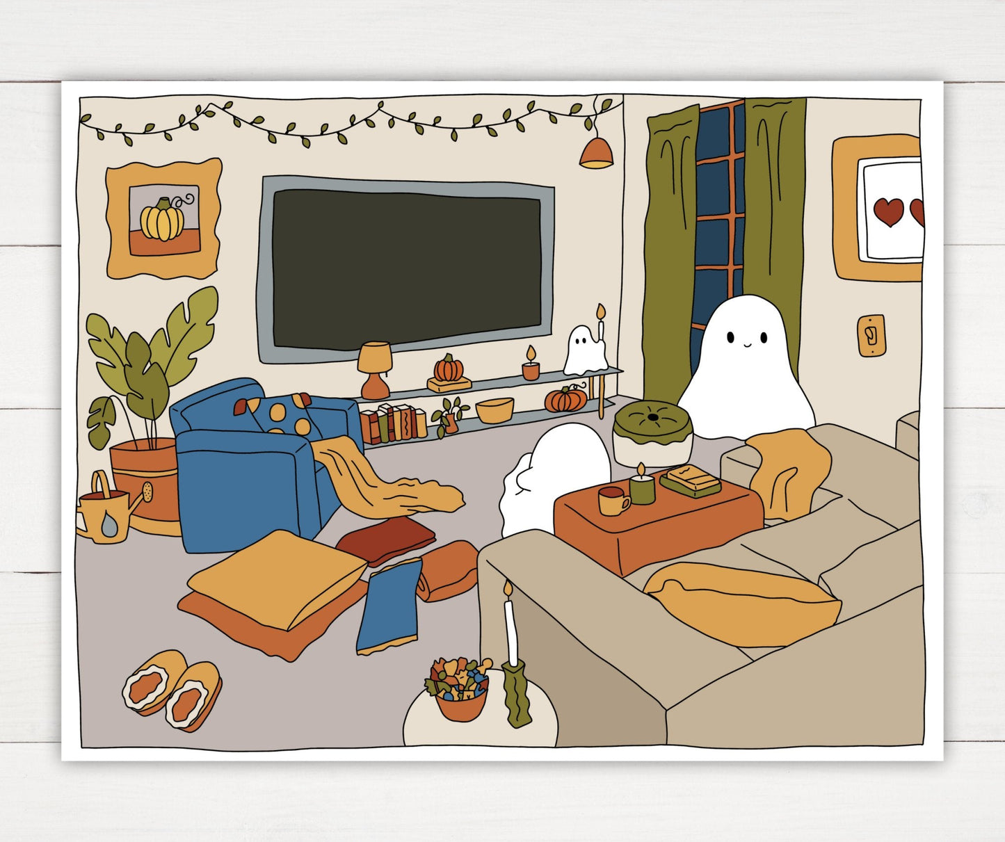 Halloween Coloring Page - Movie Night - Plan with Inès